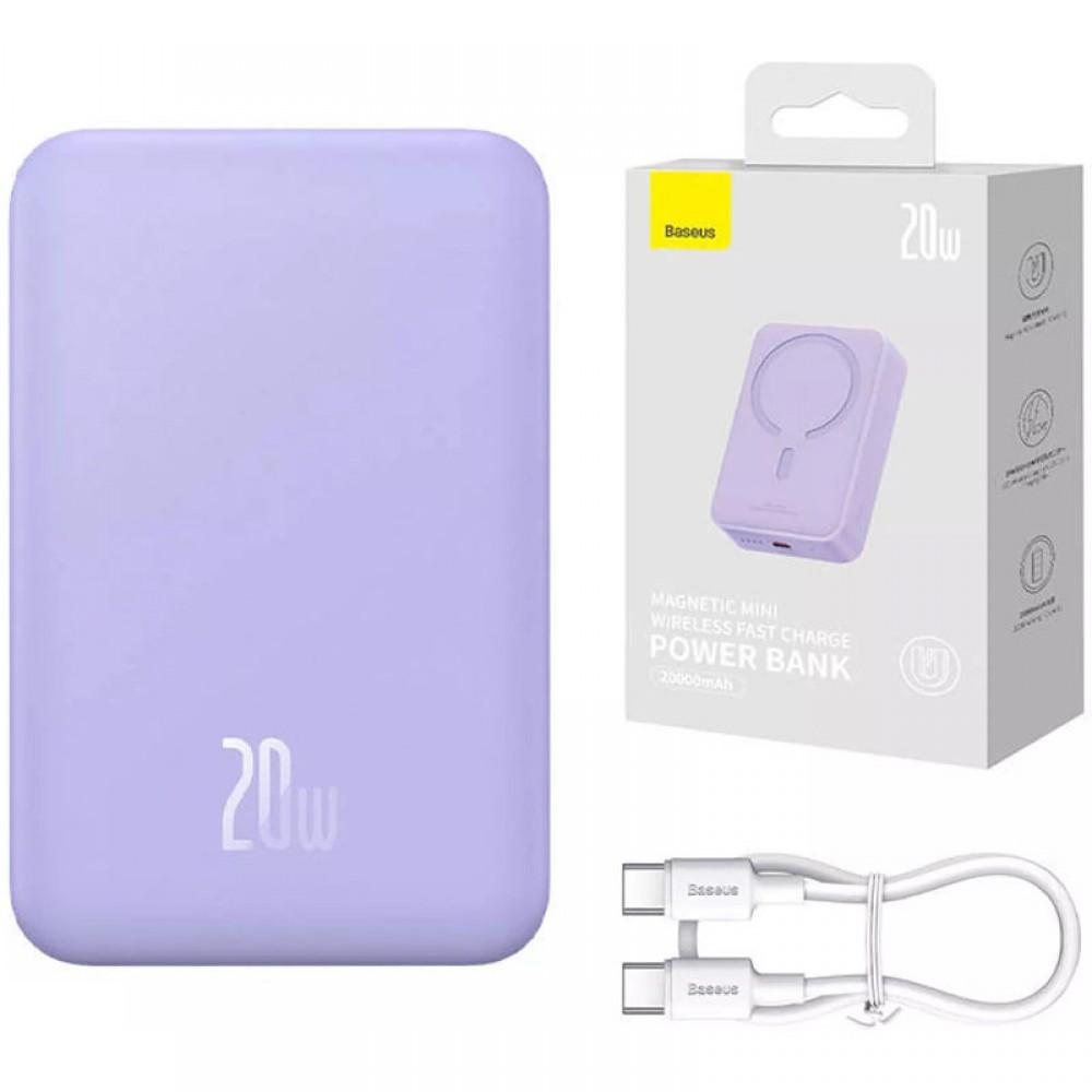 Портативний ЗП Power Bank Baseus Magnetic Mini OS 20W c БЗП 10000 mAh (PPCX110105) Purple