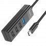 Перехідник Hoco HB25 Easy mix 4in1 (Type-C to USB3.0+USB2.0*3) Чорний