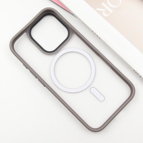 TPU+PC чохол Metal Buttons with MagSafe для Apple iPhone 16 Pro Max (6.9") Сірий