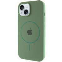 Чохол Silicone Case Full Protective (AA) with MagSafe для Apple iPhone 15 (6.1") Зелений / Pine green