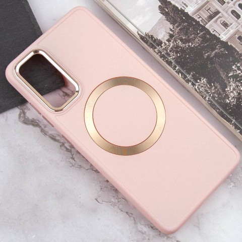 TPU чохол Bonbon Metal Style with MagSafe для Samsung Galaxy S23 Рожевий / Light Pink