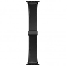 Ремінець Hoco WA34 Basic magnetic buckle silicone leather strap для Apple watch 44/45/46/49mm Black