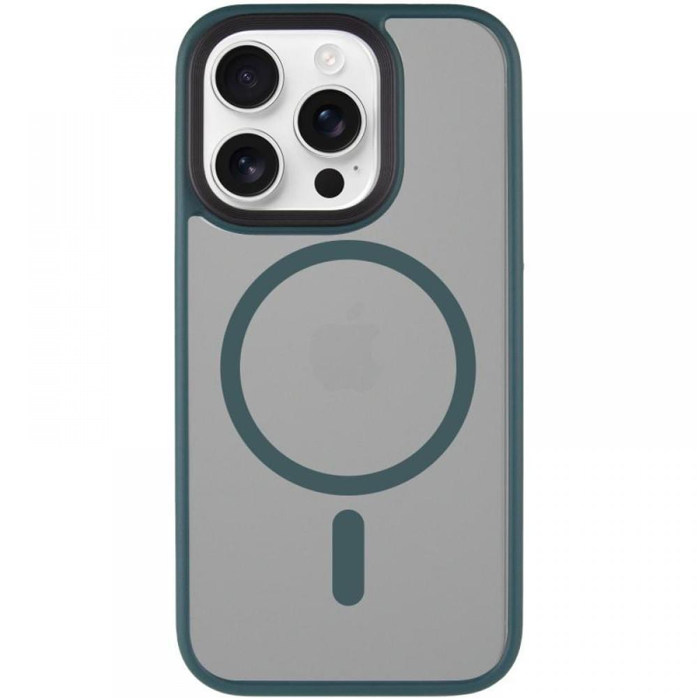 TPU+PC чохол Metal Buttons with MagSafe для Apple iPhone 15 Pro (6.1") Зелений
