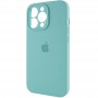 Чохол Silicone Case Full Camera Protective (AA) для Apple iPhone 14 Pro (6.1") Бірюзовий / Marine Green