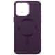 Шкіряний чохол Bonbon Leather Metal Style with MagSafe для Apple iPhone 15 Plus (6.7") Фіолетовий / Dark Purple