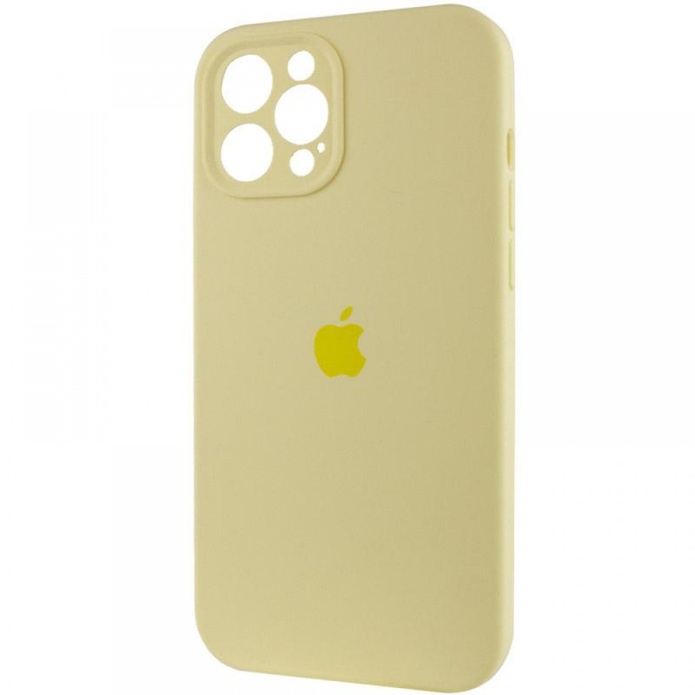 Чохол Silicone Case Full Camera Protective (AA) для Apple iPhone 12 Pro (6.1") Жовтий / Mellow Yellow