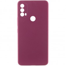 Чохол Silicone Cover Lakshmi Full Camera (AAA) для Motorola Moto E40 Бордовий / Plum