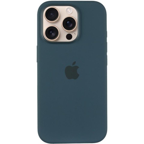 Чохол Silicone case (AAA) with Magsafe and Animation (button) для Apple iPhone 16 Pro (6.3") Lake Green