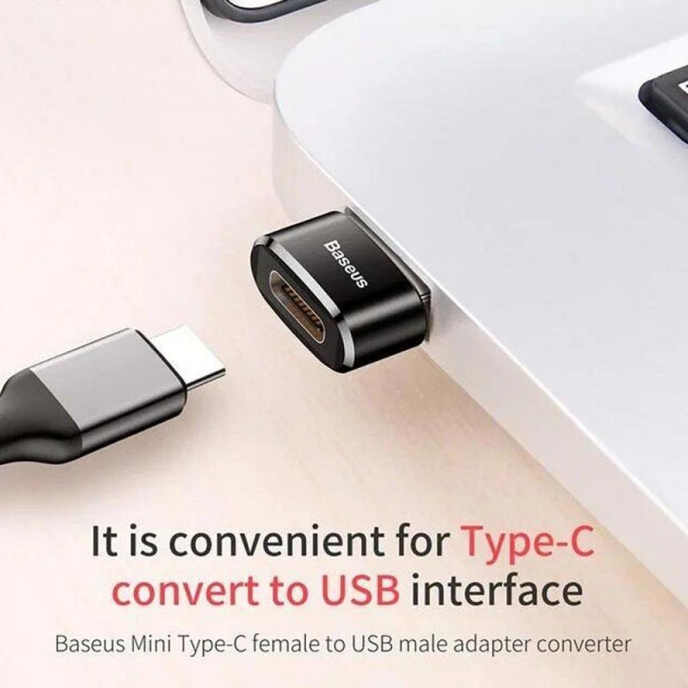Перехідник Baseus USB Male To Type-C Female Adapter Converter 3A (CAAOTG-01) Чорний