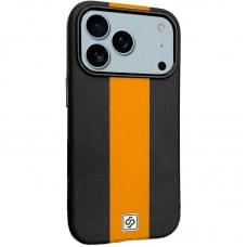 Шкіряний чохол Rally with MagSafe для Apple iPhone 17 Pro (6.3") Black / Orange