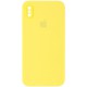 Чохол Silicone Case Square Full Camera Protective (AA) для Apple iPhone X / XS (5.8") Жовтий / Yellow