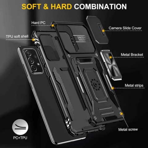 Ударостійкий чохол Camshield Army Ring для Samsung Galaxy A73 5G Чорний / Black