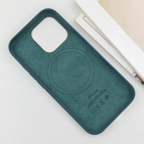 Чохол Silicone case (AAA) with Magsafe and Animation (button) для Apple iPhone 16 Pro (6.3") Lake Green