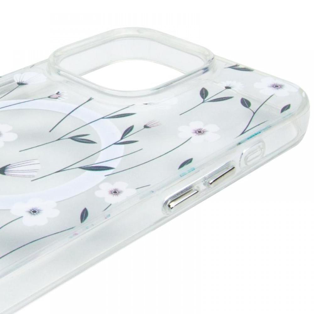 TPU+PC чохол Clear Garden with MagSafe для Apple iPhone 16 Pro (6.3") Cherry Petal