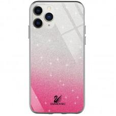 TPU+Glass чохол Swarovski для Apple iPhone 11 Pro Max (6.5") Малиновий