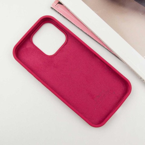 Чохол Silicone Case Full Protective (AA) для Apple iPhone 16 Pro (6.3") Червоний / Rose Red