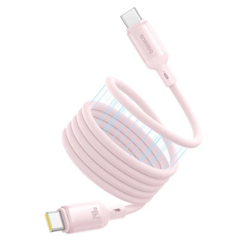 Дата кабель Baseus PicoGo Magnetic Liquid Silicone Type-C to Type-C 240W (1m) (P10376800) Baby Pink