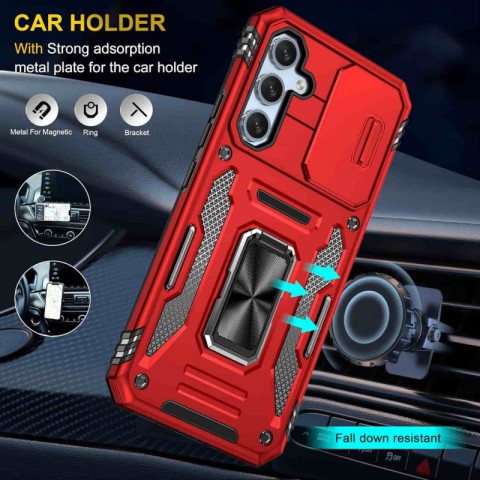 Ударостійкий чохол Camshield Army Ring для Samsung Galaxy A54 5G Червоний / Red