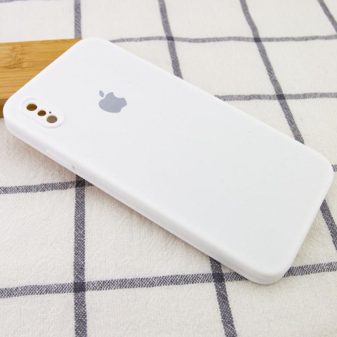 Чохол Silicone Case Square Full Camera Protective (AA) для Apple iPhone X / XS (5.8") Білий / White