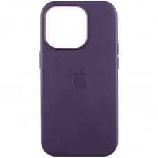 Шкіряний чохол Leather Case (AAA) with MagSafe and Animation для Apple iPhone 14 Pro (6.1") Deep Violet
