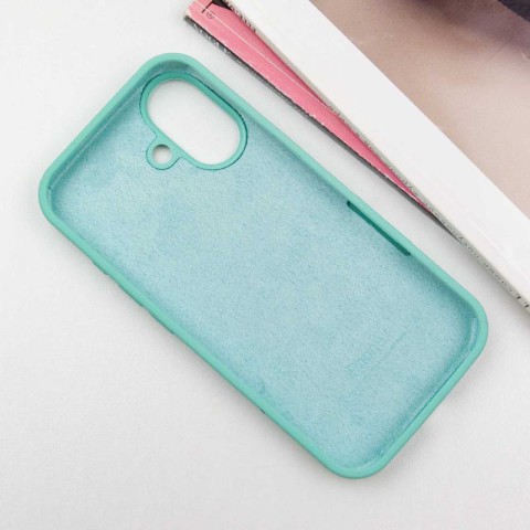 Чохол Silicone Case Full Protective (AA) для Apple iPhone 16 (6.1") Бірюзовий / Marine Green