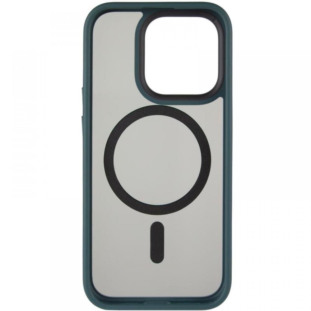 TPU+PC чохол Metal Buttons with MagSafe для Apple iPhone 15 Pro (6.1") Зелений