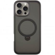TPU+PC чохол Metal Buttons with MagSafe Colorful HQ Ring для Apple iPhone 16 Pro (6.3") Black