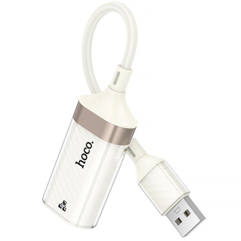 Перехідник Hoco UA41 Crystal USB to RJ45 100 Mbs (0.15m) Apricot