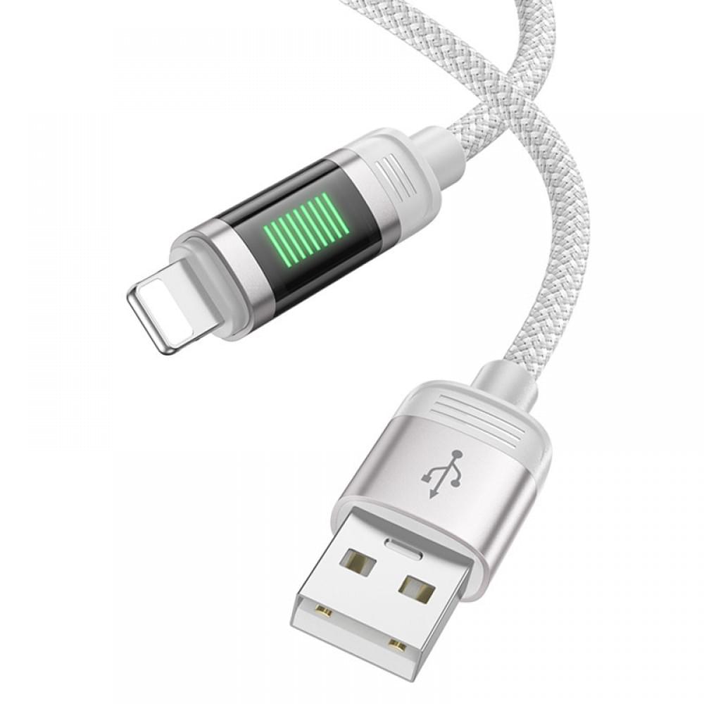 Дата кабель Hoco U126 Lantern 2.4A USB to Lightning (1.2m) Gray