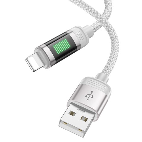 Дата кабель Hoco U126 Lantern 2.4A USB to Lightning (1.2m) Gray