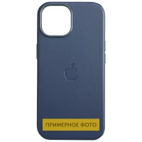 Шкіряний чохол Leather Case (AAA) with MagSafe and Animation для Apple iPhone 16 (6.1") Blue