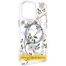 TPU+PC чохол Clear Garden with MagSafe для Apple iPhone 17 (6.3") White Gardenia