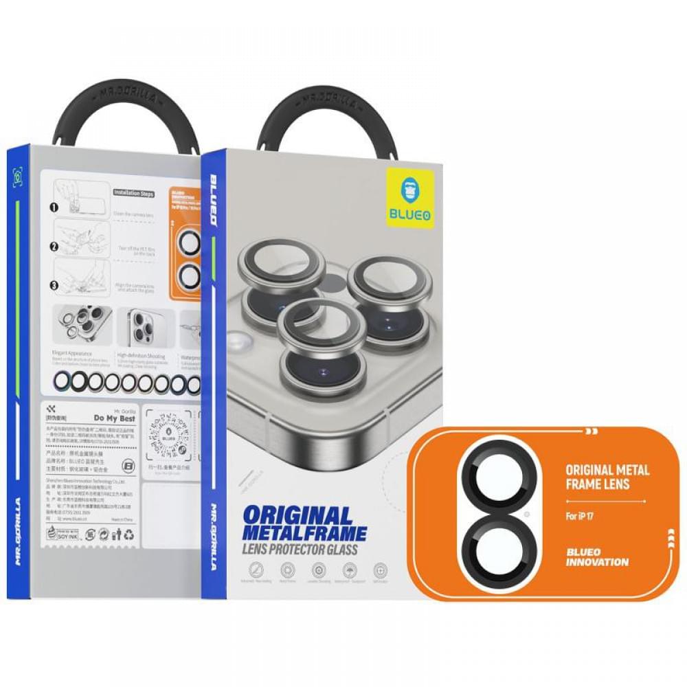 Захисне скло BlueO Metal на камеру для Apple iPhone 17 (6.3") Чорний / Black