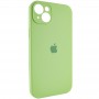 Чохол Silicone Case Full Camera Protective (AA) для Apple iPhone 13 (6.1") М'ятний / Mint / PVH