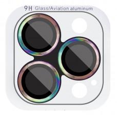 Захисне скло Metal Classic на камеру (в упак.) для Apple iPhone 16 Pro (6.3") / 16 Pro Max (6.9") Бузковий / Rainbow