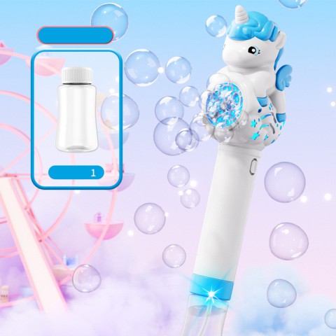 Пістолет з мильними бульбашками H055 Little Unicorn + bottle 50ml Light Blue