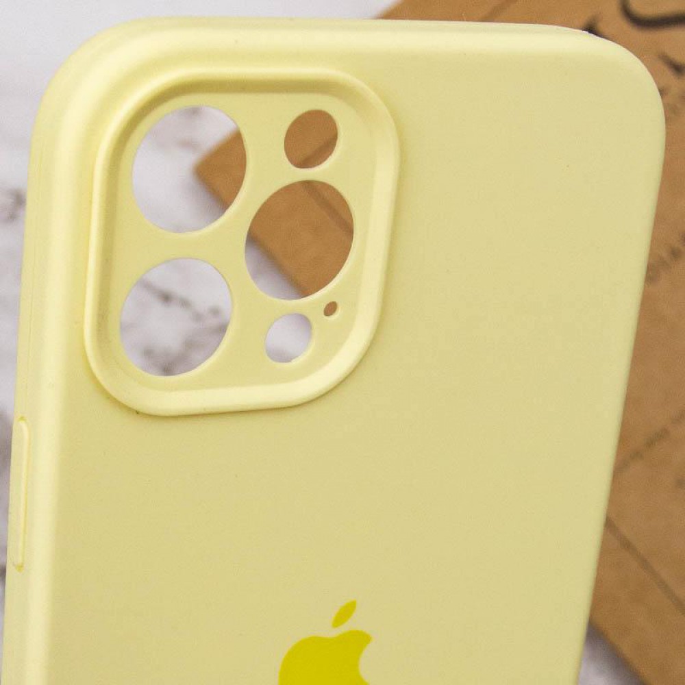 Чохол Silicone Case Full Camera Protective (AA) для Apple iPhone 12 Pro (6.1") Жовтий / Mellow Yellow