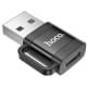 Перехідник Hoco UA31D OTG USB male to Type-C female USB2.0 Black