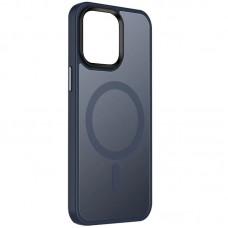 TPU+PC чохол Metal Buttons with MagSafe Colorful для Apple iPhone 14 (6.1") Синій