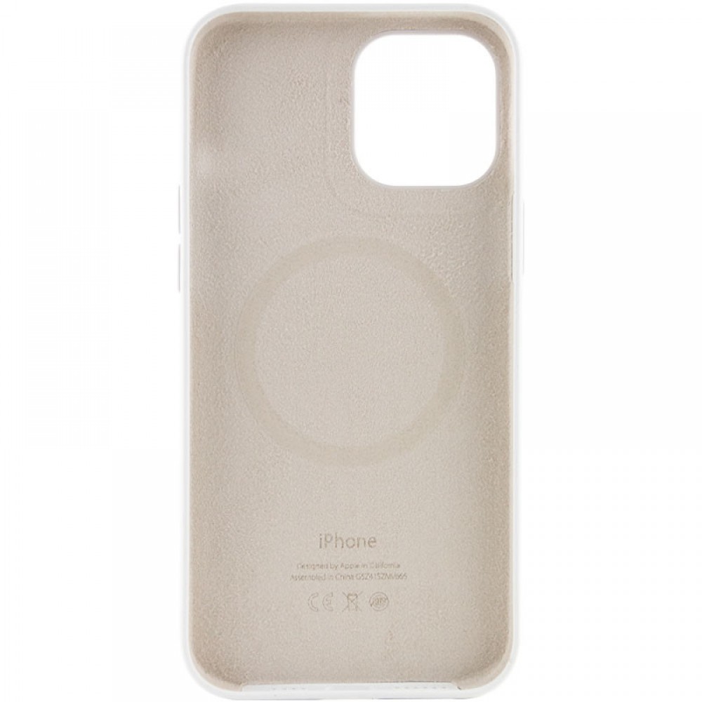 Чохол Silicone case (AAA) with Magsafe and Animation для Apple iPhone 12 Pro / 12 (6.1") Білий / White