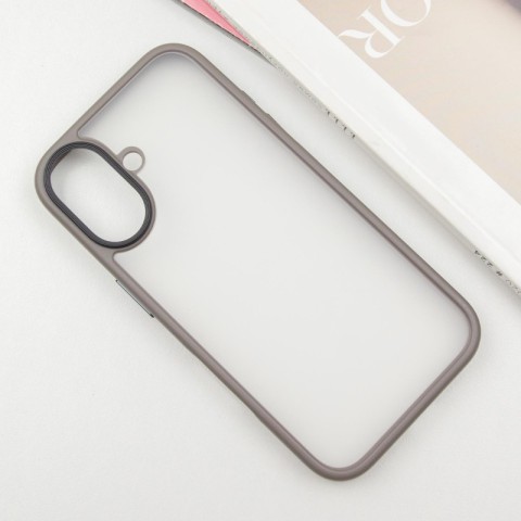 TPU+PC чохол Metal Buttons для Apple iPhone 16 (6.1") Сірий