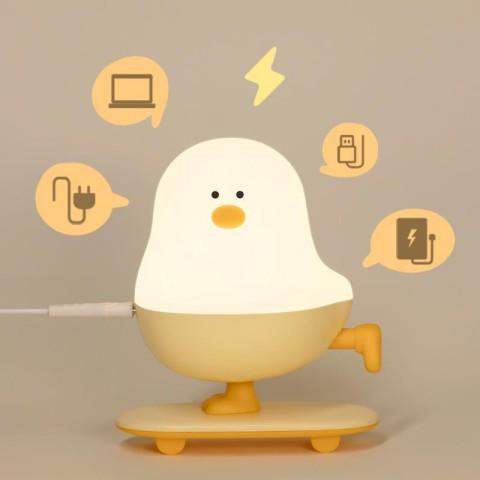 Нічник L63 Chicken on a Skateboard White / Yellow