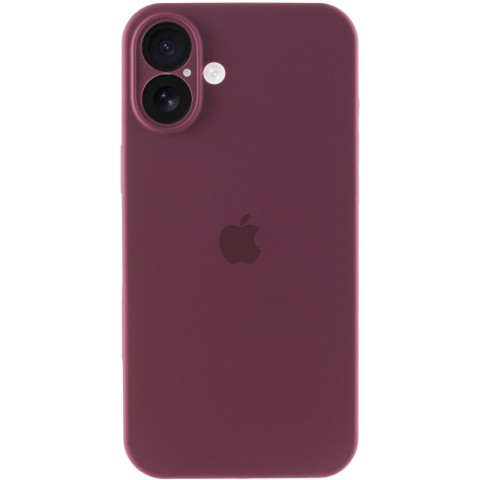 Чохол Silicone Case Full Camera Protective (AA) для Apple iPhone 16 (6.1") Бордовий / Plum
