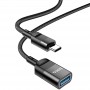 Перехідник Hoco U107 Type-C male to USB female USB3.0 Black
