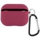 Силіконовий футляр з мікрофіброю для навушників Airpods 3 Бордовий / Plum