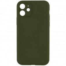 Чохол Silicone Case Full Camera Protective (AA) NO LOGO для Apple iPhone 12 (6.1") Зелений / Dark Olive
