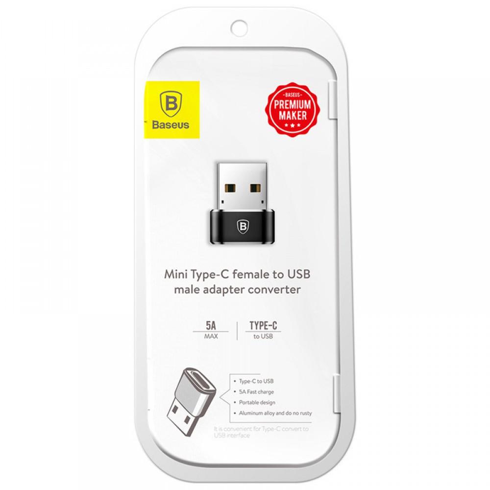 Перехідник Baseus USB Male To Type-C Female Adapter Converter 3A (CAAOTG-01) Чорний