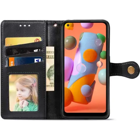 Шкіряний чохол-книжка GETMAN Gallant (PU) для Samsung Galaxy A11 Чорний