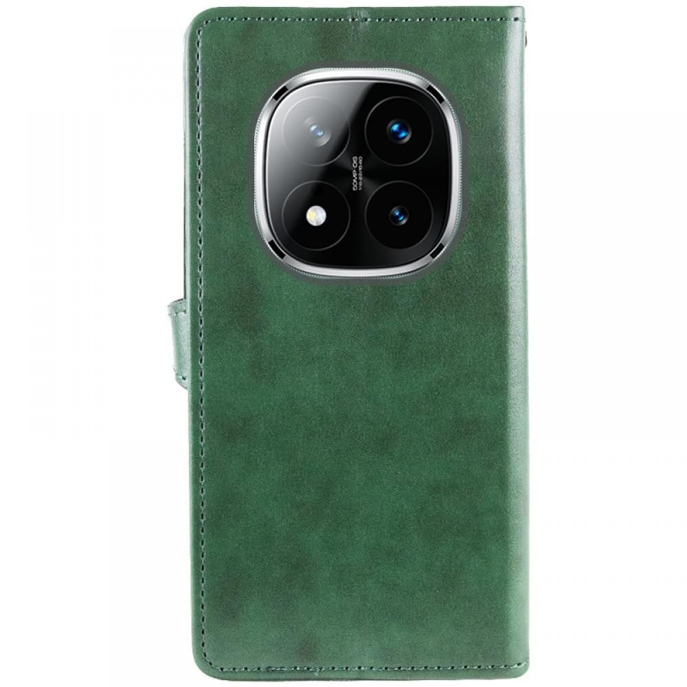 Шкіряний чохол-книжка GETMAN Gallant (PU) для Xiaomi Redmi Note 14 Pro 4G Зелений