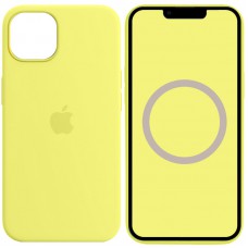 Чохол Silicone case (AAA) full with Magsafe and Animation для Apple iPhone 13 (6.1") Жовтий / Lemon Zest